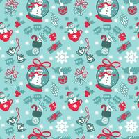 Snow globe with snowman and other christmas atribution. vector