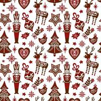 Christmas seamless pattern on scandinavian style. Vecto vector