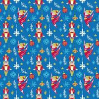 Christmas pattern. Ballet Nutcracker. Celebration. Seamless pattern for fabric, wrapping, textile, wallpaper, apparel. Vector. vector