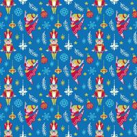 Christmas pattern. Ballet Nutcracker. Celebration. Seamless pattern for fabric, wrapping, textile, wallpaper, apparel. Vector