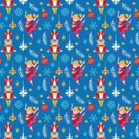 Christmas pattern. Ballet Nutcracker. Celebration. Seamless pattern for fabric, wrapping, textile, wallpaper, apparel. Vector