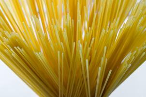 Fettucini Spaghetti on Top of View in Soft Focus for Abstract Food Background photo