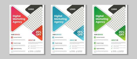 Clean and modern flyer template design, annual report design a4 template vector