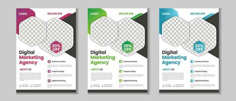 Clean and modern flyer template design, annual report design a4 template vector