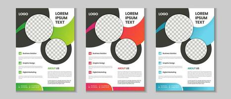 Corporate flyer design, annual report design a4 template vector