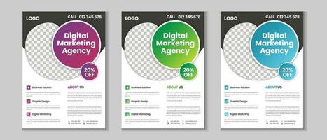 Clean and modern flyer template design, annual report design a4 template vector