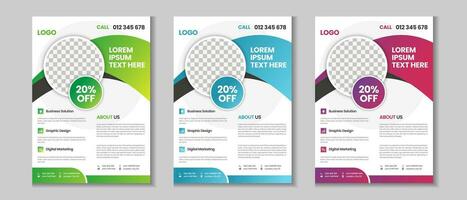 Clean and modern flyer template design, annual report design a4 template vector