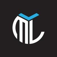 ml letra logo diseño.ml creativo inicial ml letra logo diseño. ml creativo iniciales letra logo concepto. vector
