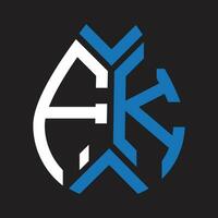 fk letra logo diseño.fk creativo inicial fk letra logo diseño. fk creativo iniciales letra logo concepto. vector