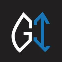 GI letter logo design.GI creative initial GI letter logo design. GI creative initials letter logo concept. vector