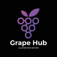 Modern Fruit Grape Hub Connection for Tech Technology Symbol Illustration vector