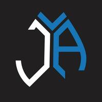 JA letter logo design.JA creative initial JA letter logo design. JA creative initials letter logo concept. vector