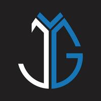 JG letter logo design.JG creative initial JG letter logo design. JG creative initials letter logo concept. vector