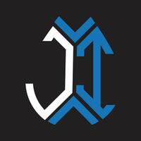 Ji letra logo diseño.ji creativo inicial Ji letra logo diseño. Ji creativo iniciales letra logo concepto. vector