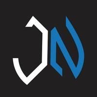 jn letra logo diseño.jn creativo inicial jn letra logo diseño. jn creativo iniciales letra logo concepto. vector