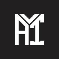AI letter logo design.AI creative initial AI letter logo design. AI creative initials letter logo concept. vector