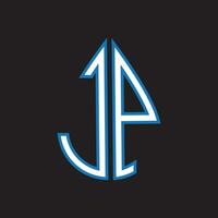 jp letra logo diseño.jp creativo inicial jp letra logo diseño. jp creativo iniciales letra logo concepto. vector