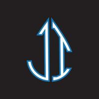 JI letter logo design.JI creative initial JI letter logo design. JI creative initials letter logo concept. vector
