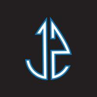 JZ letter logo design.JZ creative initial JZ letter logo design. JZ creative initials letter logo concept. vector