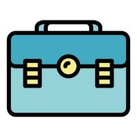 Leather cosmetic bag icon vector flat