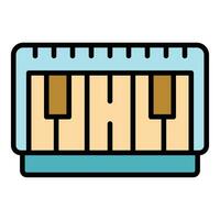 Synthesizer band icon vector flat