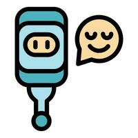 Positive emoji pregnant test icon vector flat