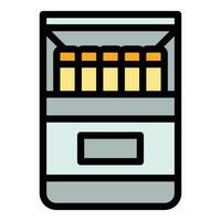 Cigarette box icon vector flat