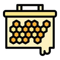 miel abeja estante icono vector plano