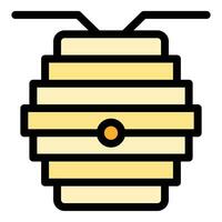 Tree bee hive icon vector flat