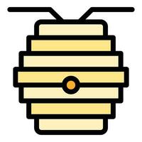 Tree bee hive icon vector flat