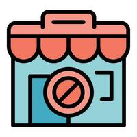 Quarantine shop icon vector flat