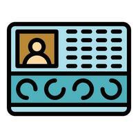 vídeo intercomunicador seguridad icono vector plano