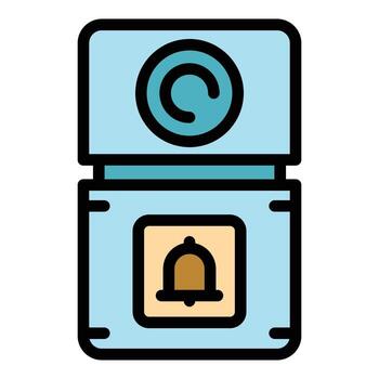 vídeo intercomunicador sistema icono vector plano