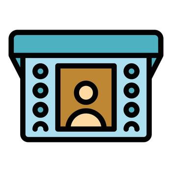 botón vídeo intercomunicador icono vector plano