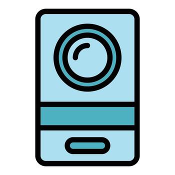 digital vídeo intercomunicador icono vector plano