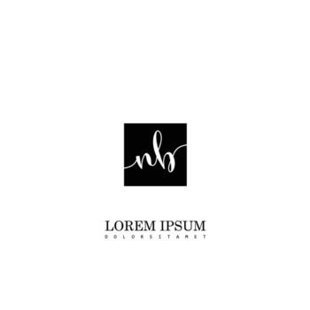 NB Initial Handwriting In Square Frame Template Design vector