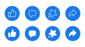 Like, comment, give, and share button icon vector. Social media post symbol vector