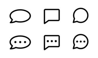 Chat, comment, message icon vector in line style. Speech bubble sign symbol