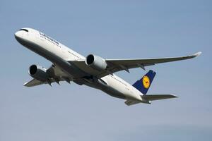 Lufthansa Airbus A350-900 D-AIXC passenger plane departure at Munich Airport photo