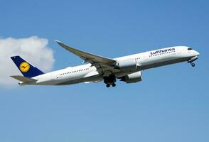 Lufthansa Airbus A350-900 D-AIXA passenger plane departure at Munich Airport photo