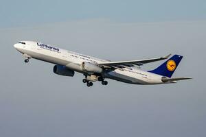 Lufthansa special sticker Airbus A330-300 D-AIKB passenger plane departure at Munich Airport photo