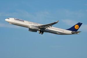 Lufthansa special sticker Airbus A330-300 D-AIKB passenger plane departure at Munich Airport photo