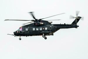 Italian Air Force Leoanrdo HH-101A Ceasar MM81868 spec ops helicopter arrival and landing for RIAT Royal International Air Tattoo 2018 airshow photo