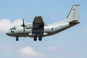 Slovak Air Force Leonardo C-27J Spartan 1962 transport plane arrival and landing for RIAT Royal International Air Tattoo 2018 airshow photo