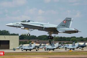 Swiss Air Force F-18C Hornet J-5010 fighter jet display at RIAT Royal International Air Tattoo 2018 airshow photo