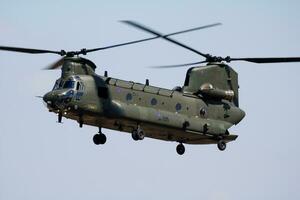 Royal Air Force CH-47 Chinook HC6 ZH891 transport helicopter arrival and landing for RIAT Royal International Air Tattoo 2018 airshow photo