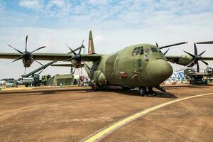 Royal Air Force Lockheed C-130J Hercules ZH887 transport plane static display at RIAT Royal International Air Tattoo 2018 airshow photo