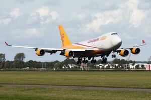 Centurion Cargo Boeing 747-400 N902AR cargo plane landing at Amsterdam Schipol Airport photo