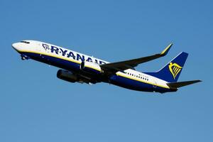 Ryanair Boeing 737-800 EI-DLR passenger plane departure at Madrid Barajas Airport photo