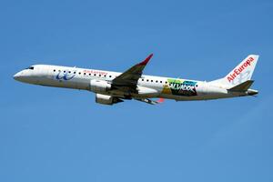 Air Europa Embraer 195 EC-LKX passenger plane departure at Madrid Barajas Airport photo